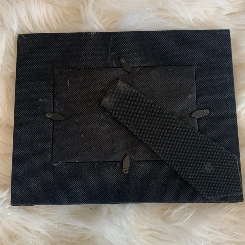Black Cushioned Sequined Tabletop Picture Frame EUC